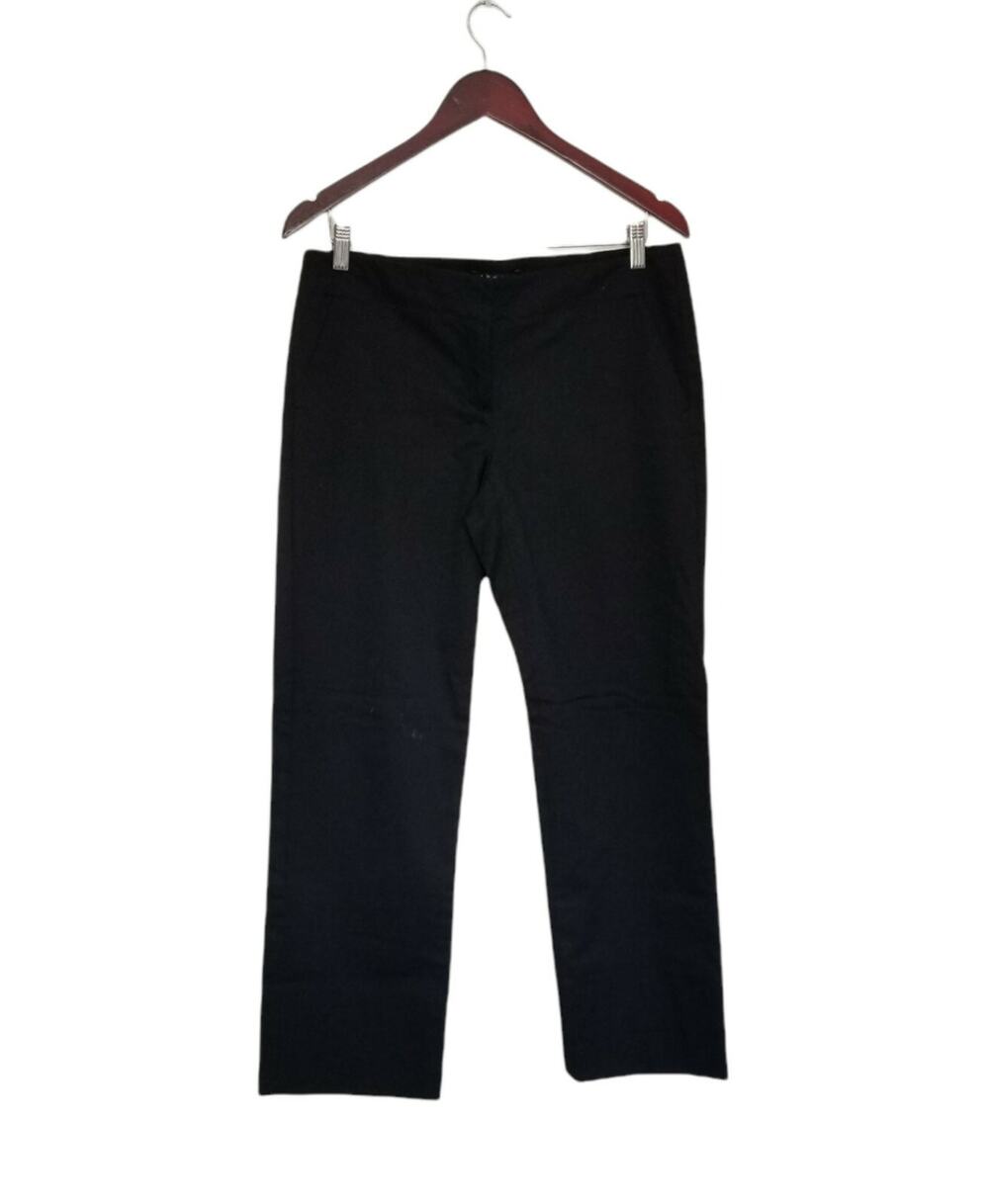 Theory Split Hem Wool Blend Pants Size 10 Straight Casual Comfort Stretch *Flaw.